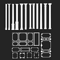 Classical Roman Columns With Various Ornamental Frames For Architectural Design