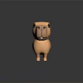 Cute Light Beige Animal Shaped Plush Toy With Black Eyes And Simple Design