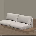 Minimalist Living Room Sofa With Wooden Frame And Beige Cushions Near Window