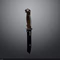 Tactical Weapon Knife With Wooden Handle And Black Sharp Blade