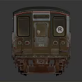 Vintage Train Carriage Model With Dark Exterior Red Stripes Windows And Door Details