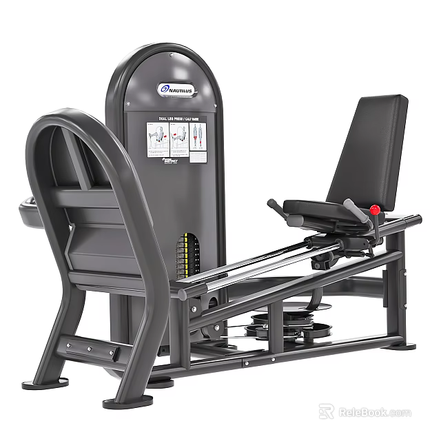 Gray Black Professional Leg Workout Sports Equipment With Control Panel And Weight Stack 3d model 