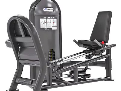 Gray Black Professional Leg Workout Sports Equipment With Control Panel And Weight Stack 3d model
