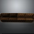 Brown Sofa With White Dots In Gray Background And Reflective Floor