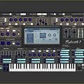Professional Digital Synthesizer SYNTH-1 With Touchscreen Display Knobs Buttons Wooden Frame and Keyboard for Music Production