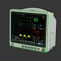Advanced Patient Monitor Medical Device With LCD Display Vital Signs Waveform Graphs And Control Panel