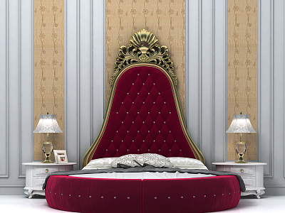 European-style round bed model