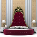 European-style round bed 3d model