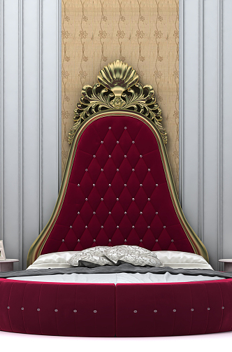 European-style round bed 3d model