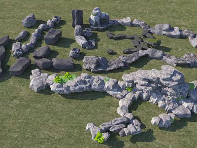 New Chinese style stone landscape stone shape rockery stone rockery 3d model