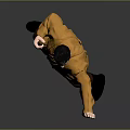 Game And Movie Character Male In Yellow Robe With Martial Arts Stance And Boots