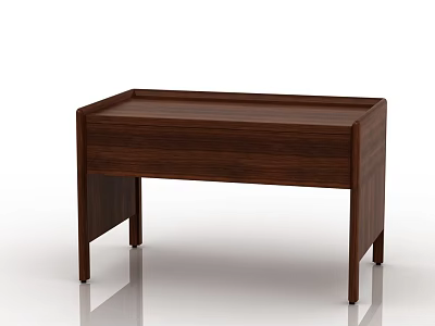Modern Walnut TV Stand With Simple Design And Storage Drawer 3d model