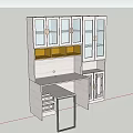 Classic White Bookcase Design With Glass Doors Yellow Shelves And Drawers