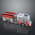Red And Silver Fire Truck Model With Ladder Detailed Toy Design
