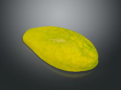 Fresh Ripe Yellow Mango Fruit with Natural Skin Texture on Dark Gray Background 3d model