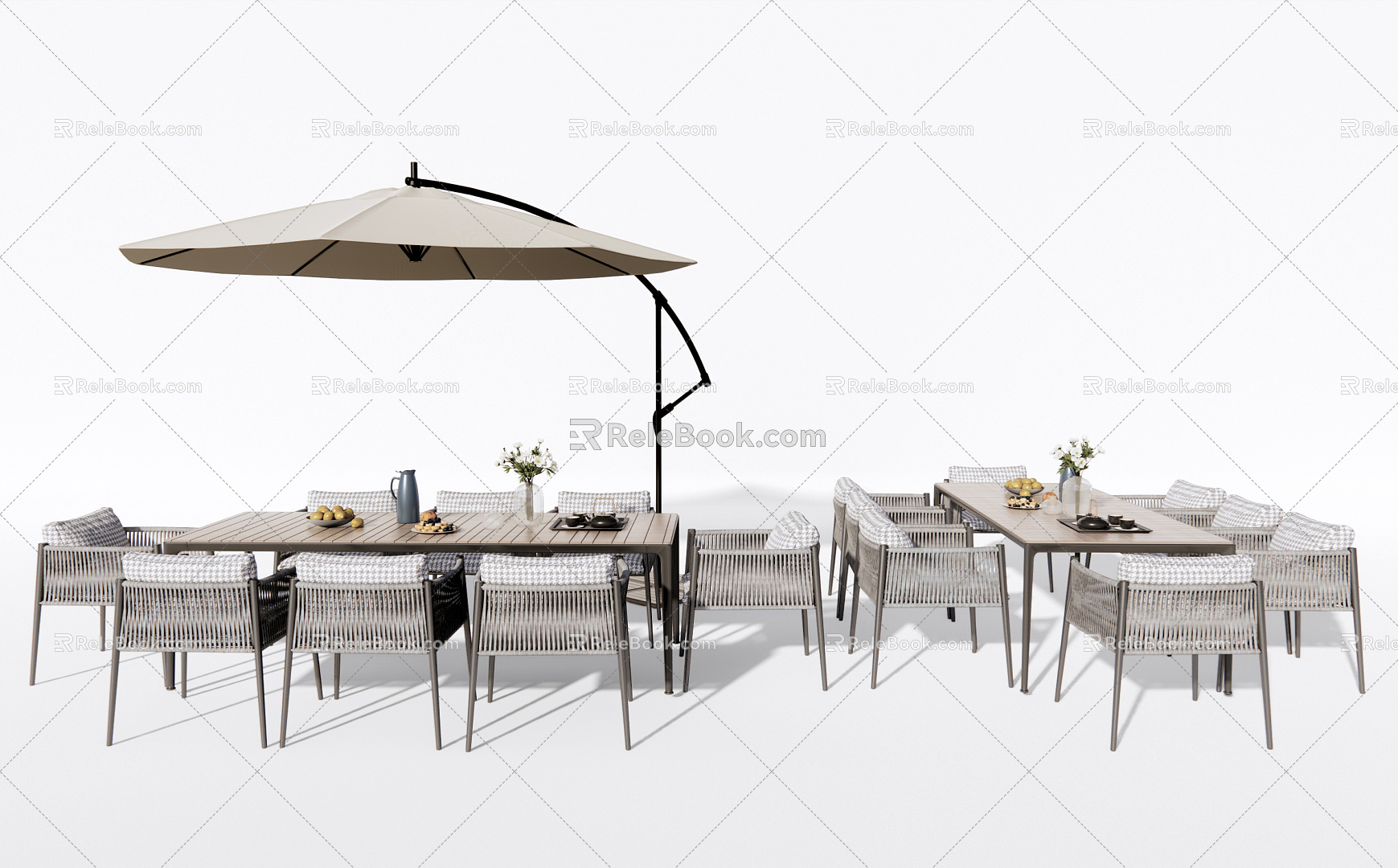 Modern Outdoor Table and Chair Outdoor Dining Table and Chair 3d model