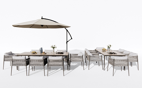 Modern Outdoor Table and Chair Outdoor Dining Table and Chair 3d model