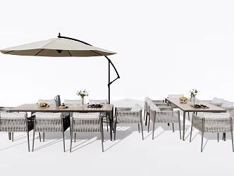 Modern Outdoor Table and Chair Outdoor Dining Table and Chair 3d model