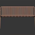 Pink Metal Slat Outdoor Public Bench With Modern Design And Armrests