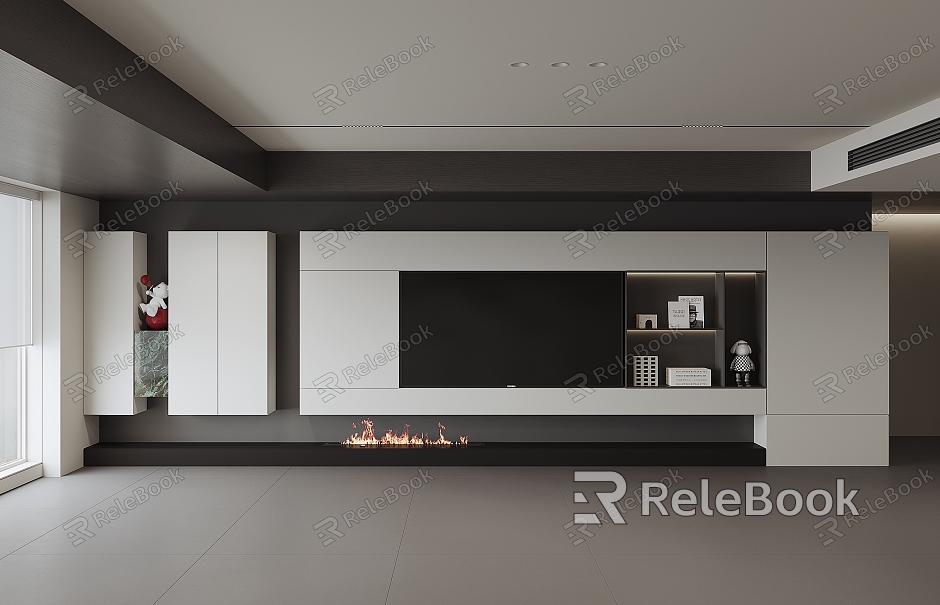 Modern TV background wall model