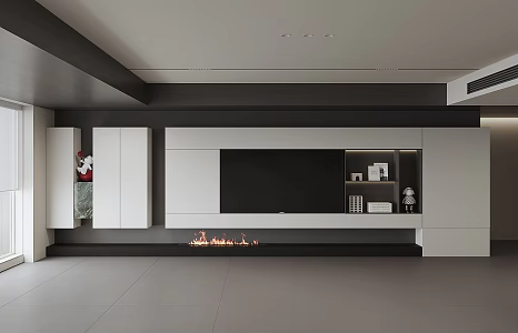 Modern TV background wall 3d model