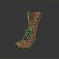 Stylish Red High Top Boots With Black Laces And Buckles For Casual Daily Wear
