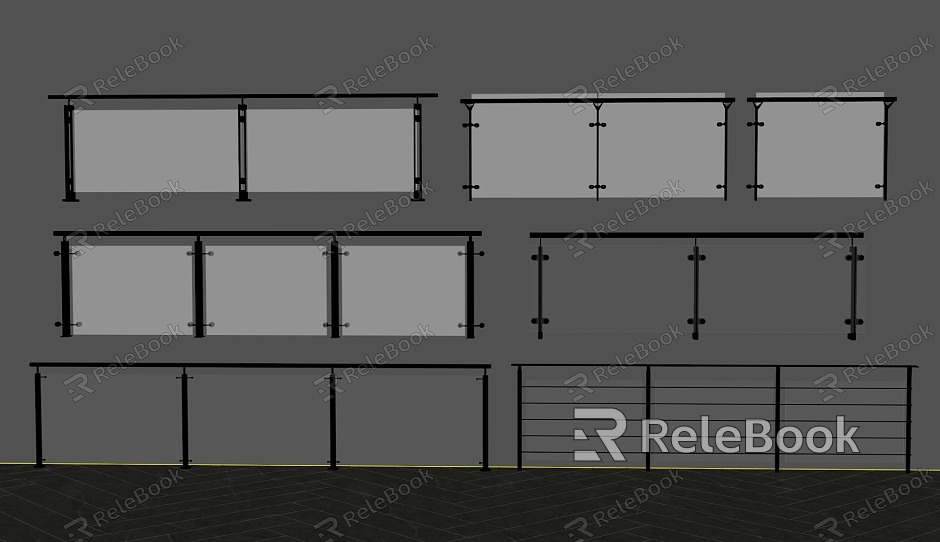 Glass Railing Guardrail Protective Fence model