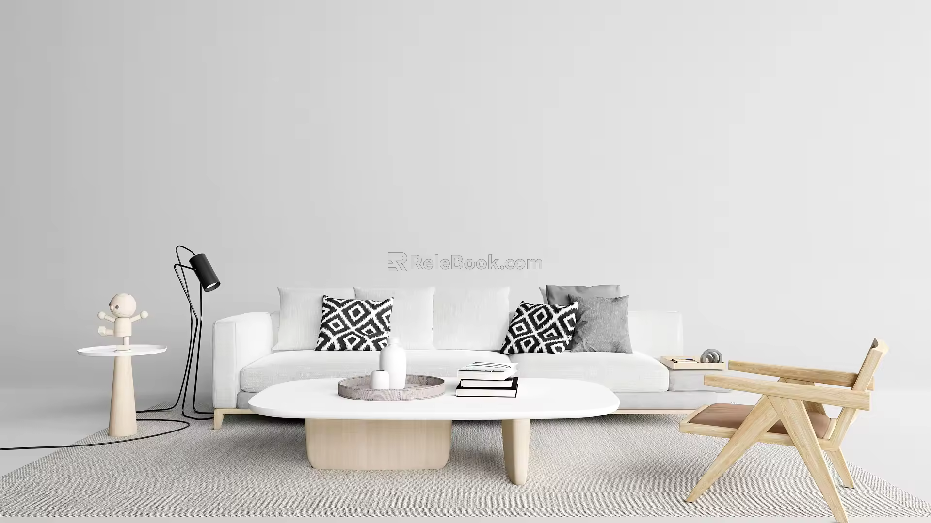Nordic Sofa Coffee Table Combination Simple Sofa Coffee Table Combination 3d model