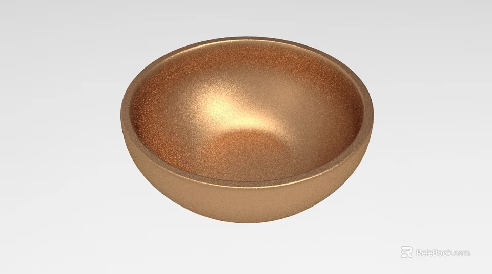 Golden Ceramic Bowl Dinnerware Set with Modern Sleek Design for Dining 3d model