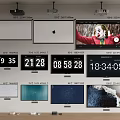 Modern projection screen TV projector socket set-top box remote control router 3d model
