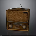 Vintage Electronic Radio Featuring Wooden Case Knobs Dial And Antenna