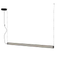 Modern Linear Hanging Pendant Light With Multicolored Metal Stripes And Sleek Design