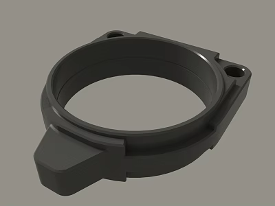 Black Industrial Mechanical Ring Part With Mounting Holes And Flange Structure 3d model