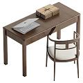 Middle style desk and chair combination 3d model