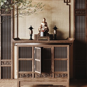 Chinese-style Shrine Buddhist Table Sacred Table Buddhist Cabinet Sacred Fire Table Entrance Side Cabinet 3d model