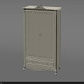White Classical Style Wardrobe With Carved Patterns Double Doors And Decorative Top Drawer