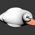 Cute White Duck Character 3D Model With Orange Beak And Feet