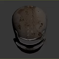 Combat Weapon Helmet Featuring Rusty Mechanical Components And Military Armor Design
