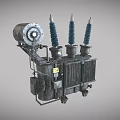 Power Transformer With High Voltage Insulators Cooling Fins And Mechanical Parts