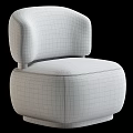 Modern Beige Fabric Leisure Chair With Rounded Design And Golden Metal Legs