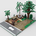 LEGO Toy Blocks Park Scene Plants Forest Trees Greening 3d model