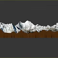 3D Topographic Terrain Model Featuring Snowy Mountains Rivers And Mountain Ranges