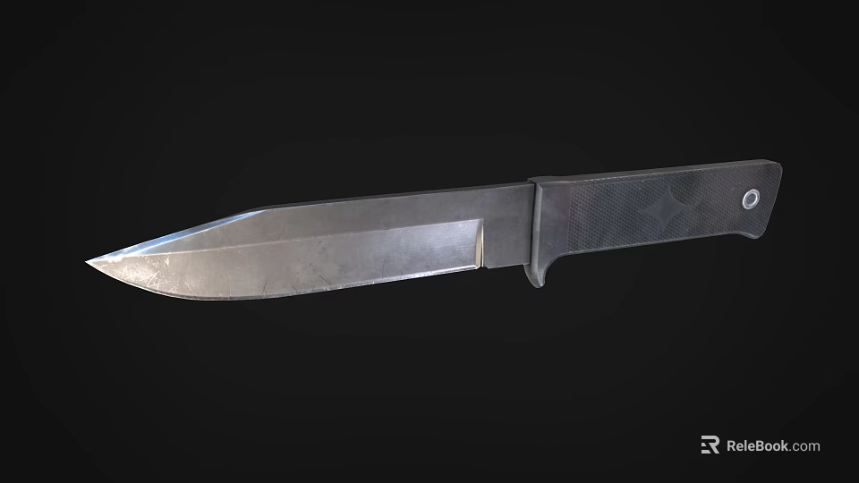 Tactical Metal Weapon Knife With Sharp Blade And Textured Grip Handle Design 3d model 