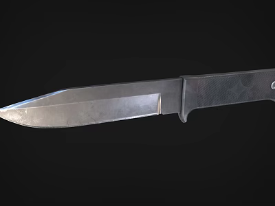 Tactical Metal Weapon Knife With Sharp Blade And Textured Grip Handle Design 3d model