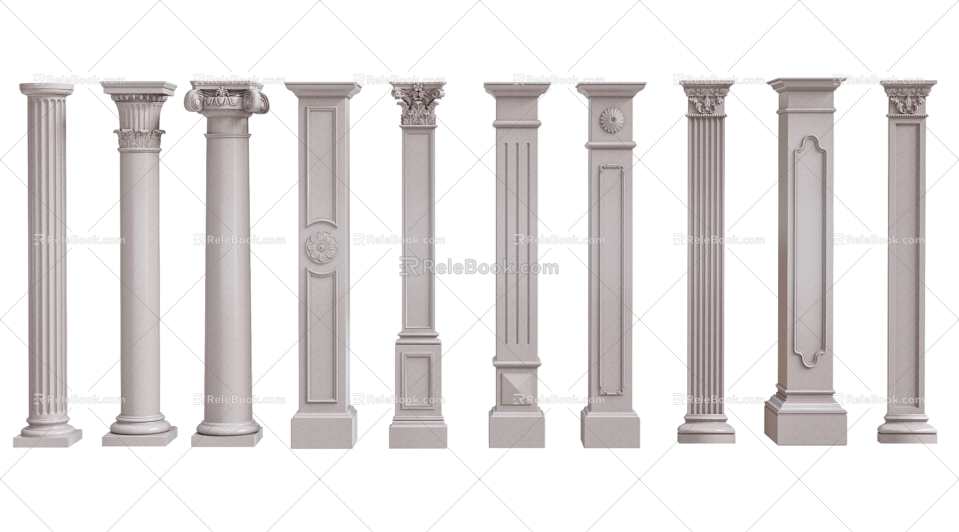 European Roman Column 3d model