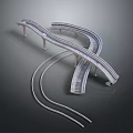 Modern Curved Bridge And Track Structure With Architectural Design And Smooth Lines 3d model