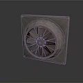 High Performance Industrial Fan With Square Metal Casing And Rotating Blades