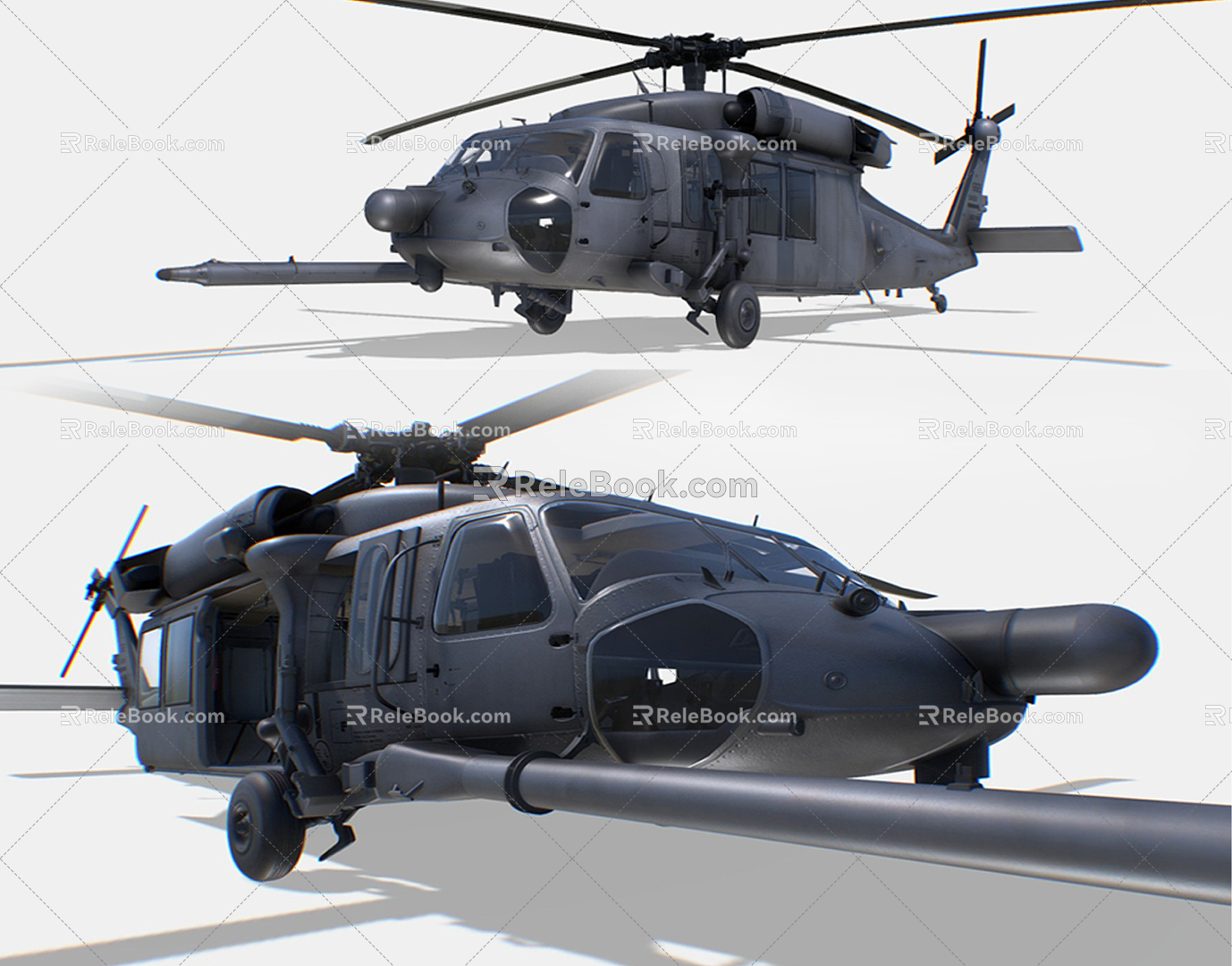 Modern Helicopter US Army Black Hawk Helicopter Fighter Aircraft 3d model