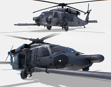 Modern Helicopter US Army Black Hawk Helicopter Fighter Aircraft 3d model