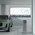 Modern Car Dealership Showroom With White SUV On Display Interior Plants And Large Windows